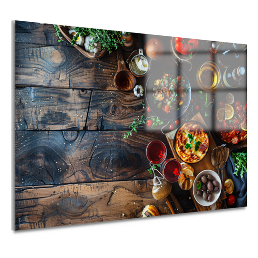 Modern gedekte eettafel acrylglas