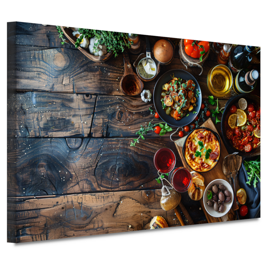 Modern gedekte eettafel canvas