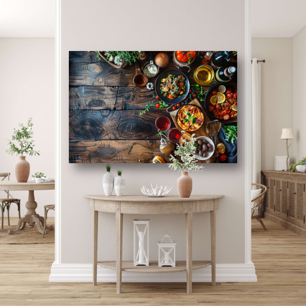 Modern gedekte eettafel poster
