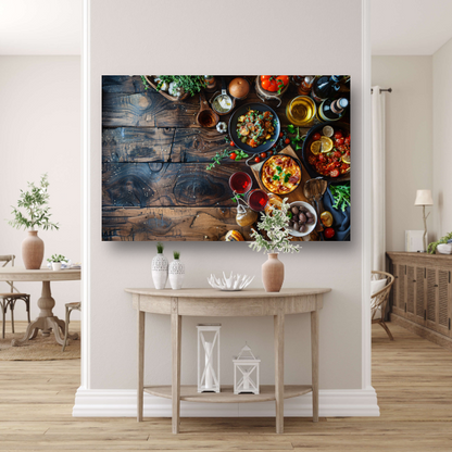 Modern gedekte eettafel poster