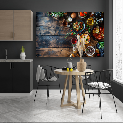 Modern gedekte eettafel poster