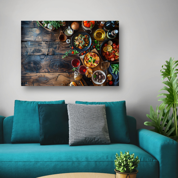 Modern gedekte eettafel poster