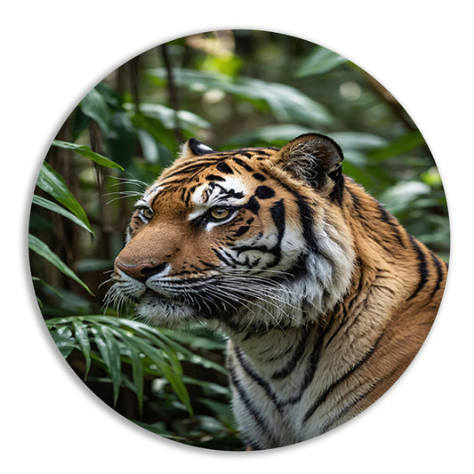 Majestueuze tijger in weelderige jungle forex muurcirkel