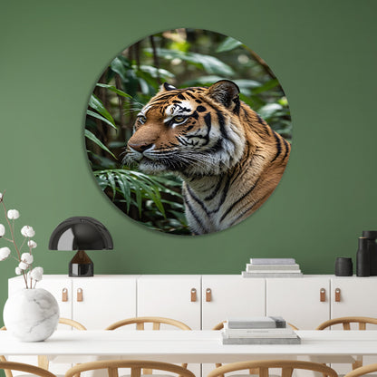 Majestueuze tijger in weelderige jungle forex muurcirkel