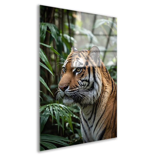Majestueuze tijger in weelderige jungle acrylglas