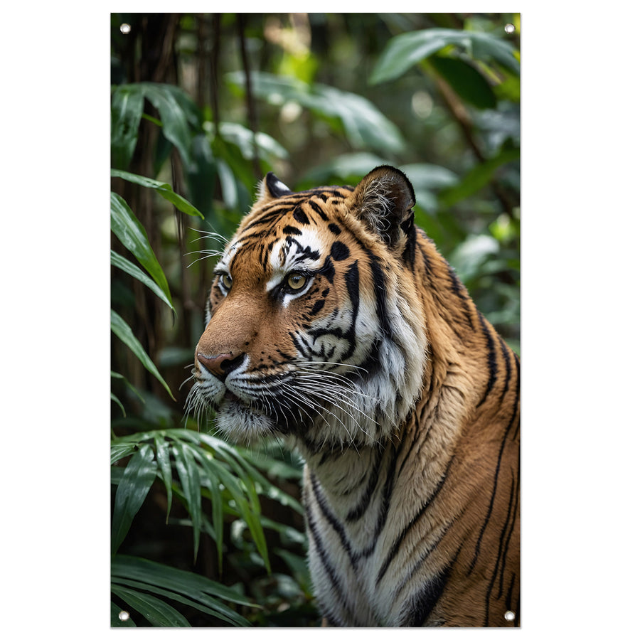 Majestueuze tijger in weelderige jungle tuinposter