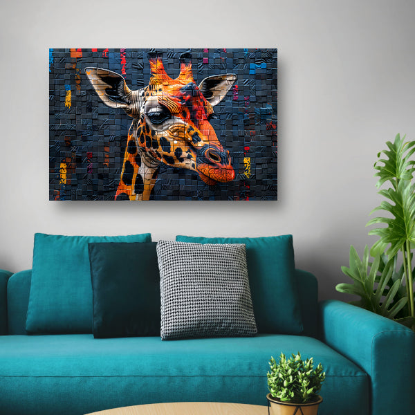Giraffe Straatkunst Muurschildering canvas