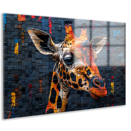 Giraffe Straatkunst Muurschildering acrylglas