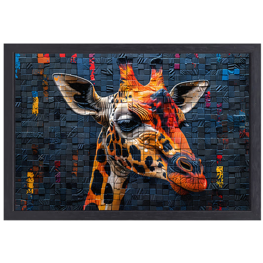 Giraffe Straatkunst Muurschildering canvas met baklijst