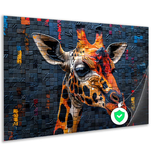 Giraffe Straatkunst Muurschildering poster