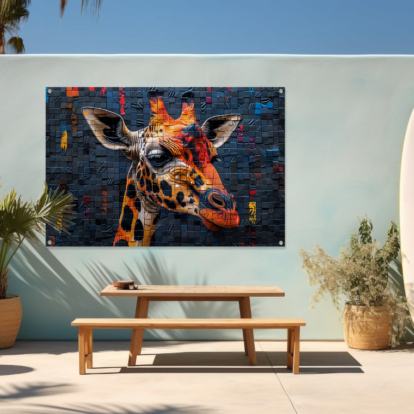 Giraffe Straatkunst Muurschildering tuinposter