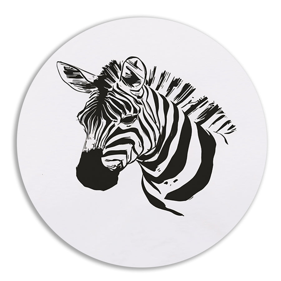 Abstracte Zebra in Zwart-Wit Lijnen forex muurcirkel