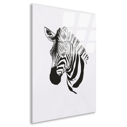 Abstracte Zebra in Zwart-Wit Lijnen acrylglas
