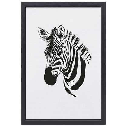 Abstracte Zebra in Zwart-Wit Lijnen canvas met baklijst