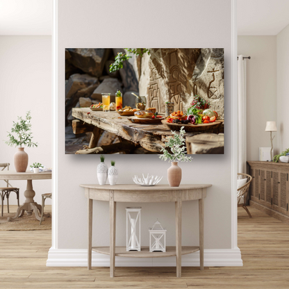 Minimalistisch Stilleven met Eten canvas