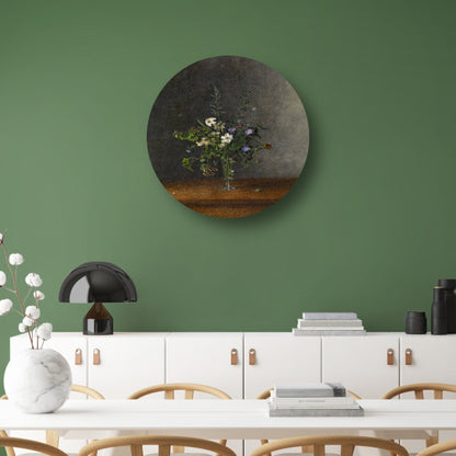 Vaas met bloemen - Léon Bonvin aluminium muurcirkel
