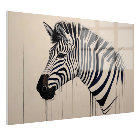 Abstract Zebra Portret in Monochrome Tinten acrylglas