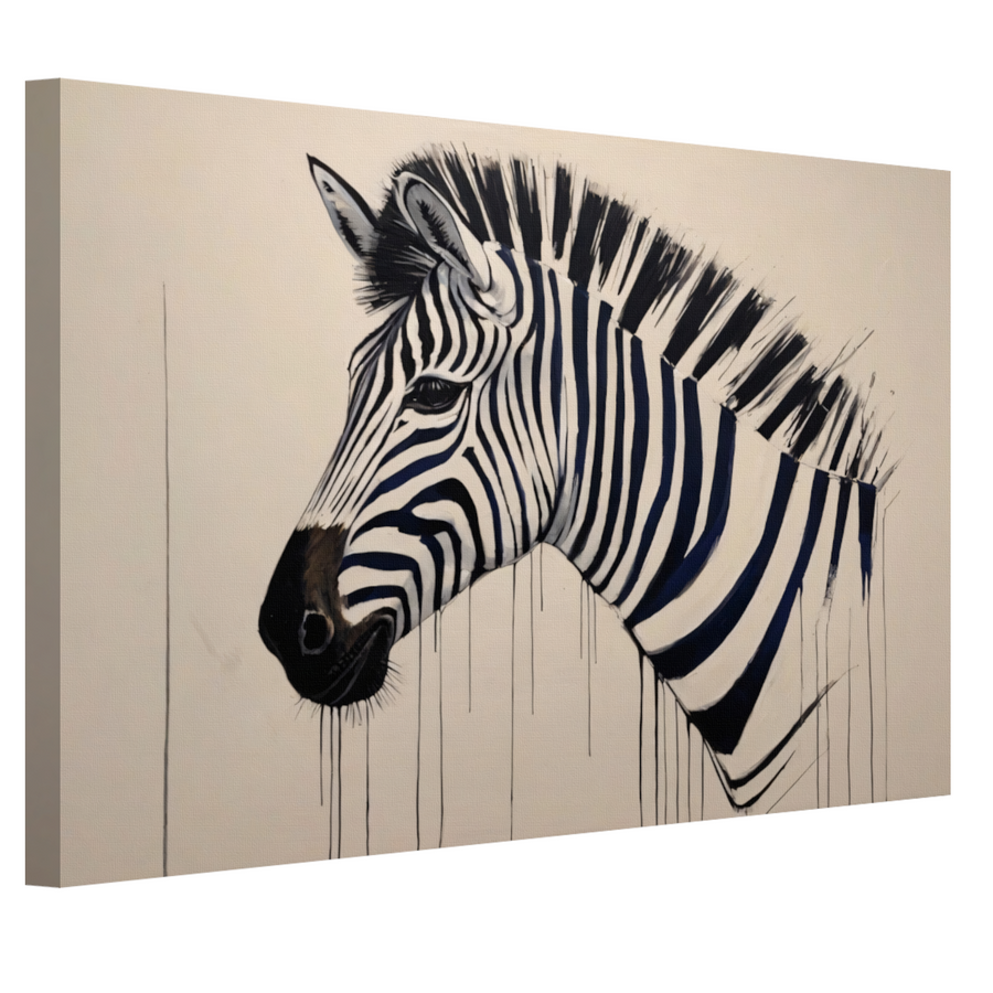 Abstract Zebra Portret in Monochrome Tinten canvas