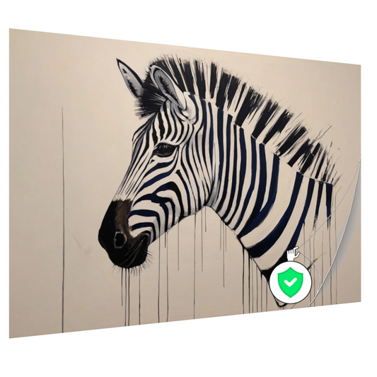 Abstract Zebra Portret in Monochrome Tinten poster