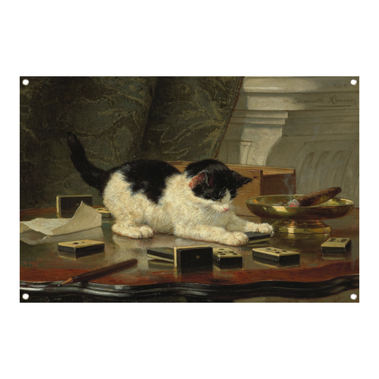 Speelplezier van een Kat - Henriëtte Ronner-Knip tuinposter