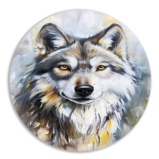 Realistisch schilderij van een wolf forex muurcirkel