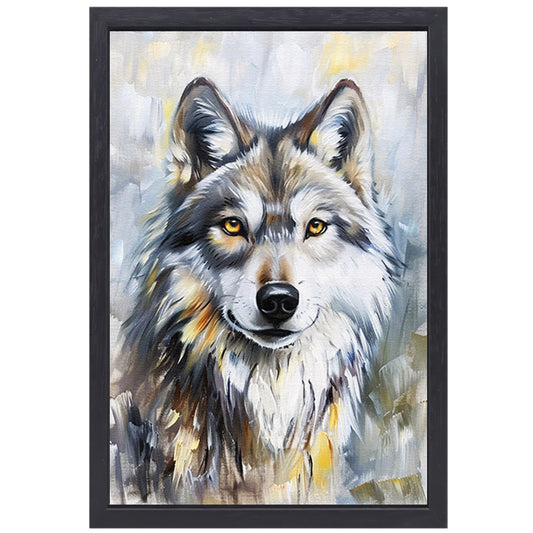 Realistisch schilderij van een wolf canvas met baklijst