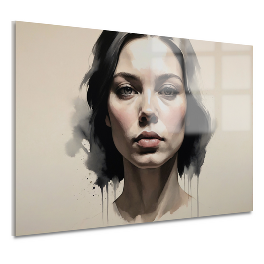 Moderne Vrouw met Inkt en Blik acrylglas