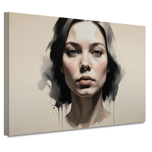 Moderne Vrouw met Inkt en Blik canvas