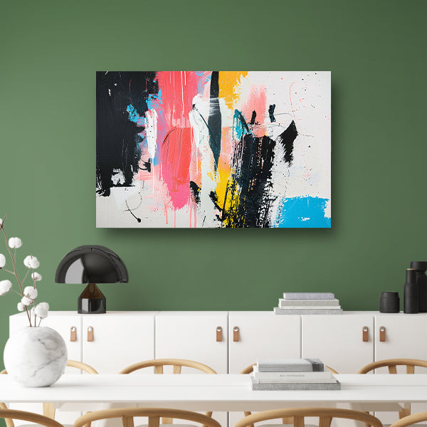 Modern abstract schilderij met dynamische kleurenposter