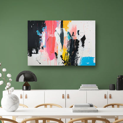 Modern abstract schilderij met dynamische kleurenposter