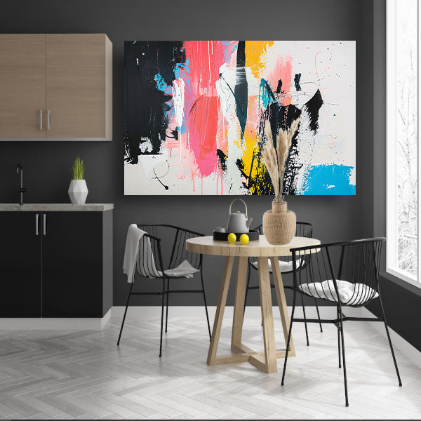 Modern abstract schilderij met dynamische kleurenposter
