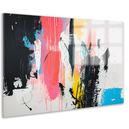 Modern abstract schilderij met dynamische kleuren acrylglas