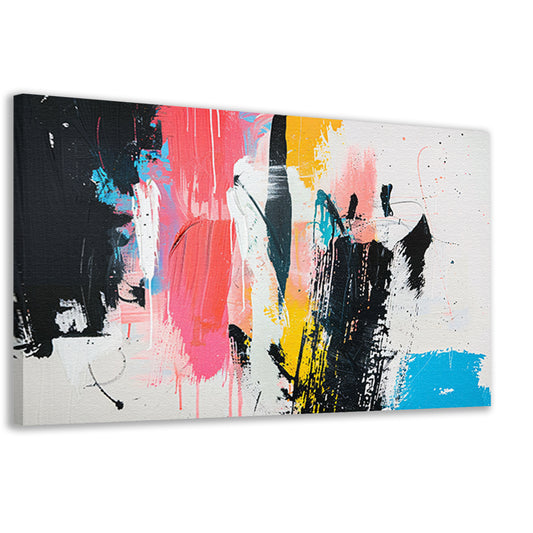 Modern abstract schilderij met dynamische kleuren canvas