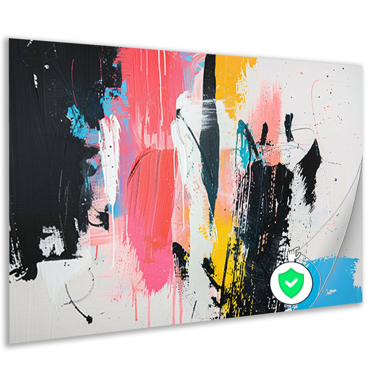 Modern abstract schilderij met dynamische kleurenposter