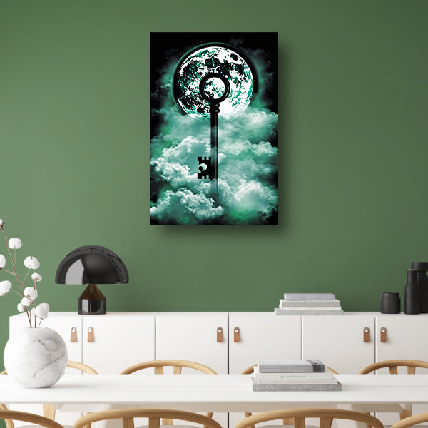 Surrealistische Sleutel Naar De Maan canvas