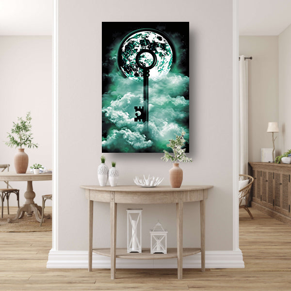 Surrealistische Sleutel Naar De Maan canvas