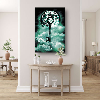 Surrealistische Sleutel Naar De Maan canvas