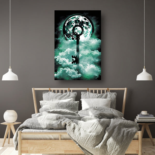 Surrealistische Sleutel Naar De Maan canvas