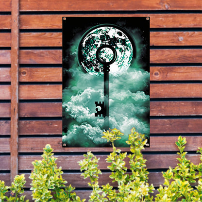 Surrealistische Sleutel Naar De Maan tuinposter