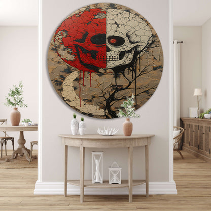 SurRealistisch Schedelboom in Contrast forex muurcirkel