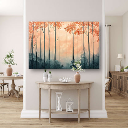 Moderne schilderij van herfstbos acrylglas