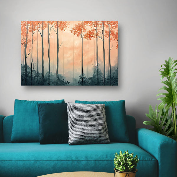 Moderne schilderij van herfstbos acrylglas