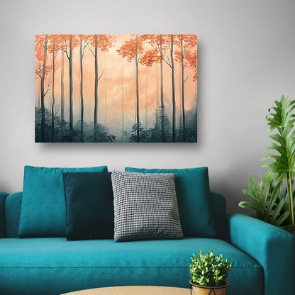 Moderne schilderij van herfstbos acrylglas