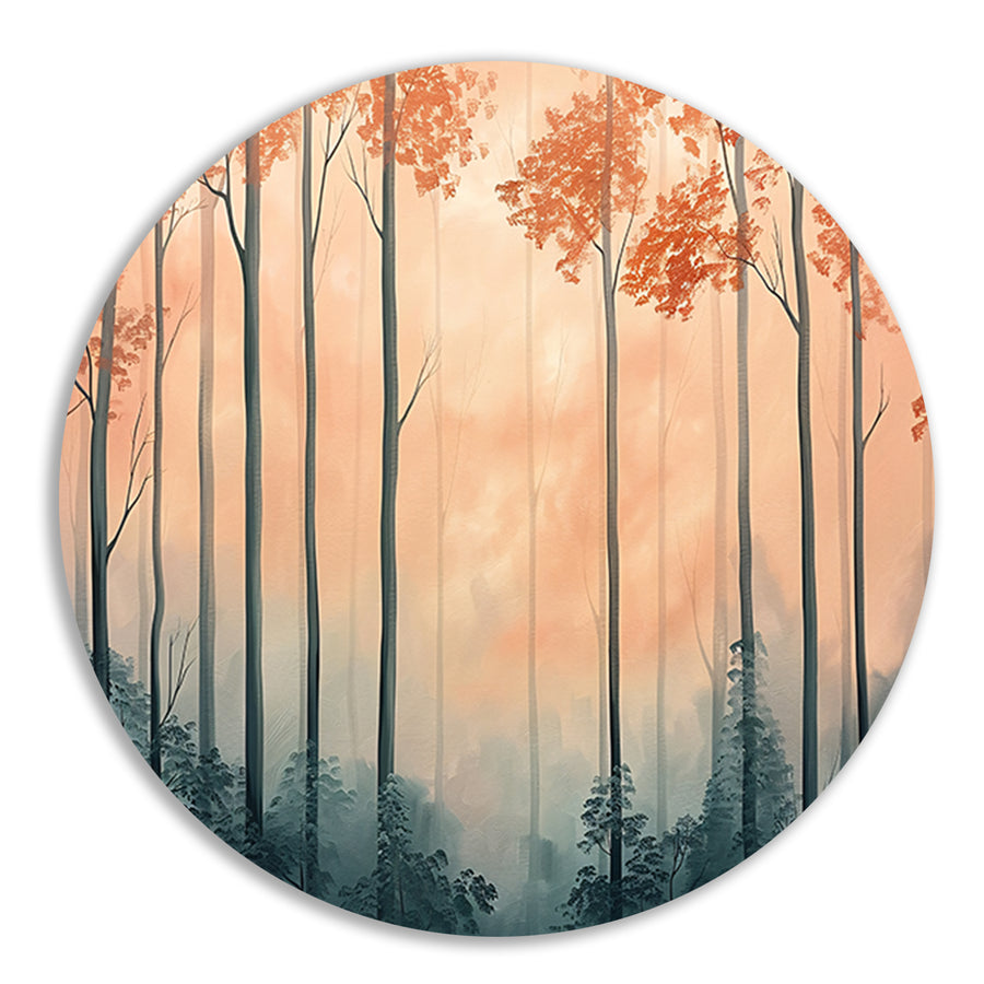Moderne schilderij van herfstbos forex muurcirkel