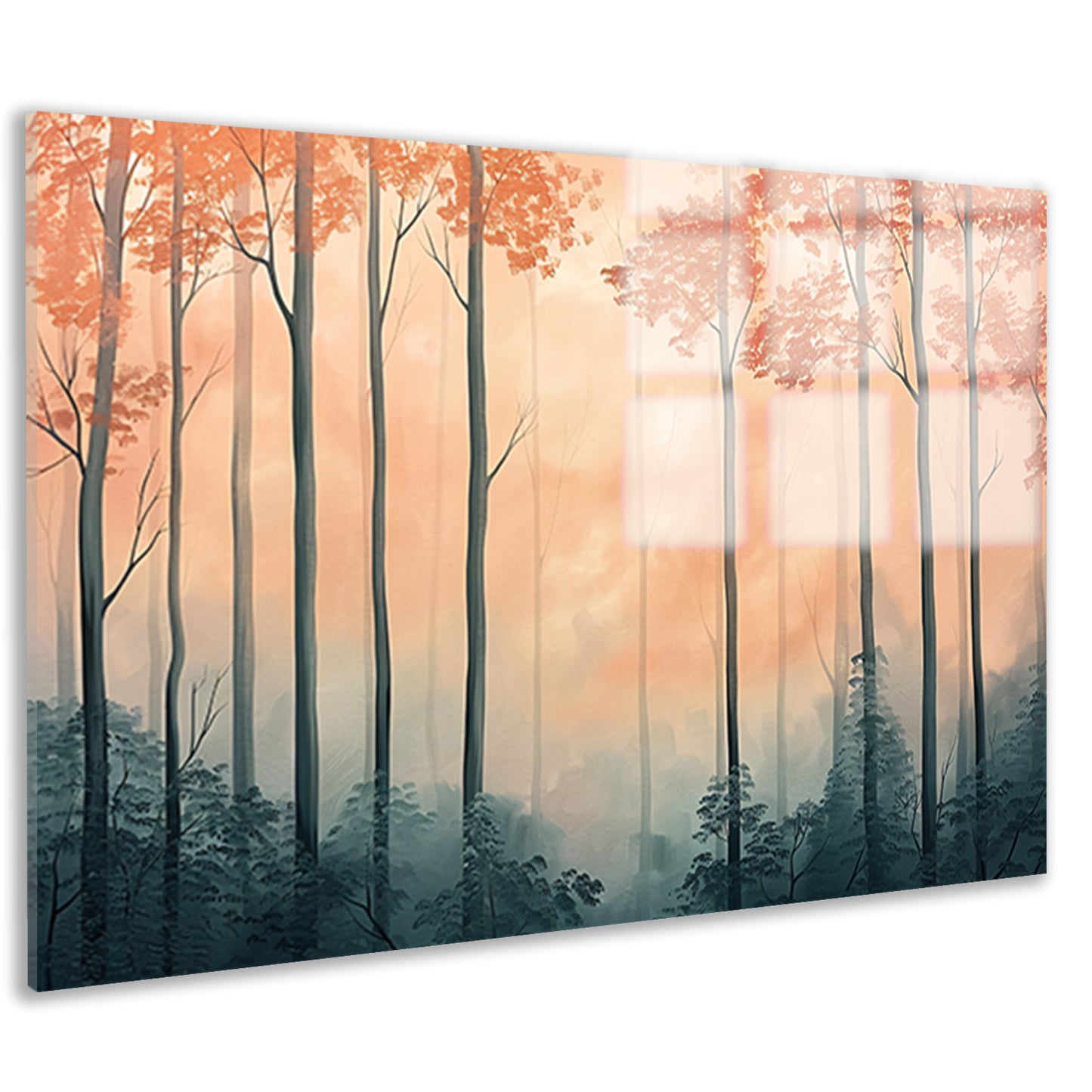 Moderne schilderij van herfstbos acrylglas