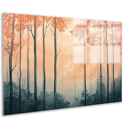 Moderne schilderij van herfstbos acrylglas