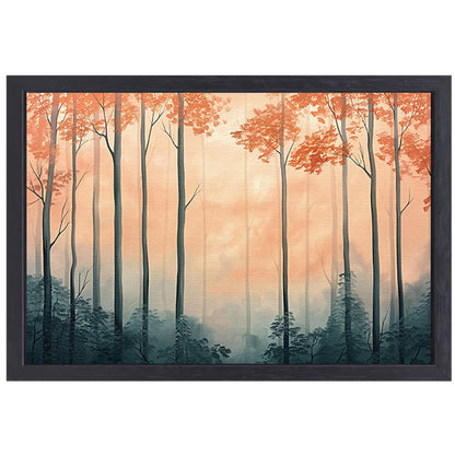 Moderne schilderij van herfstbos canvas met baklijst