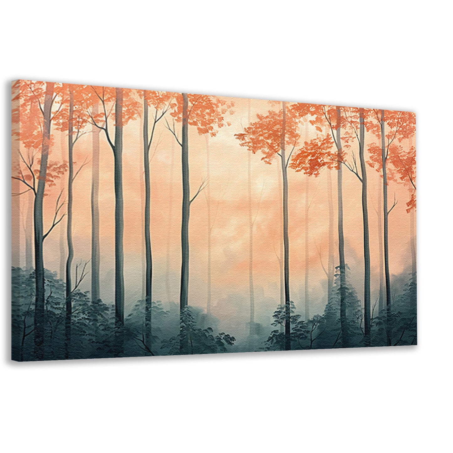 Moderne schilderij van herfstbos canvas