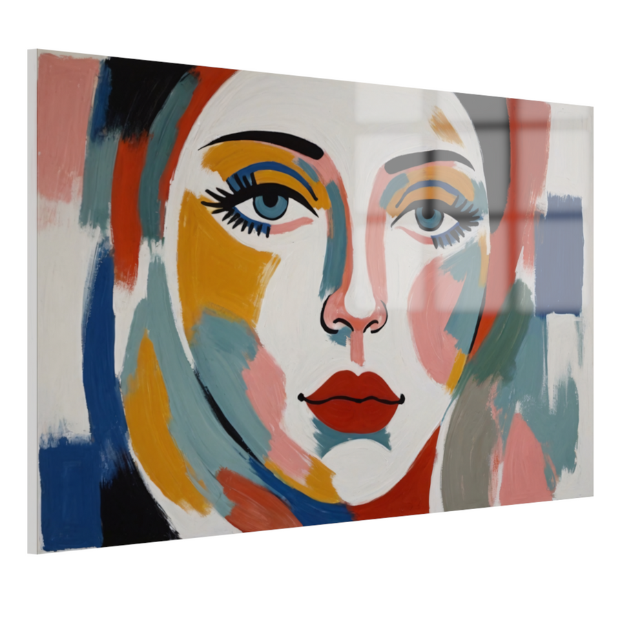 Abstracte Visie op Vrouwelijkheid in Kleur acrylglas