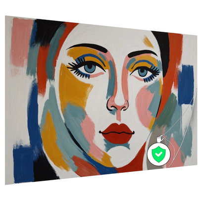 Abstracte Visie op Vrouwelijkheid in Kleur poster